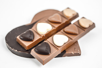heart chocolate isolated on white background