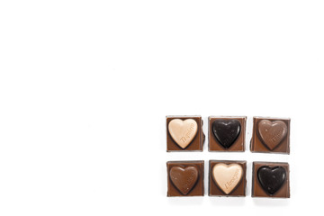 heart chocolate isolated on white background
