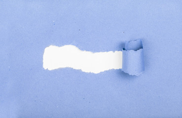 Thinking outside the box. Torn strip of paper. Idea and new innovation. Breaking new ground. Place for text. Discovery.