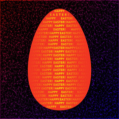 Golden easter egg on a dark background. Font design. Vector
