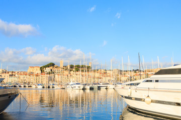 Fototapeta na wymiar Harbor and marina at Cannes, France