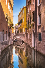 Obraz na płótnie Canvas Venice cityscape, buildings, water canal and bridge. Italy