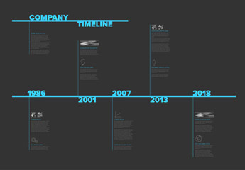 Modern timeline template with nice typography