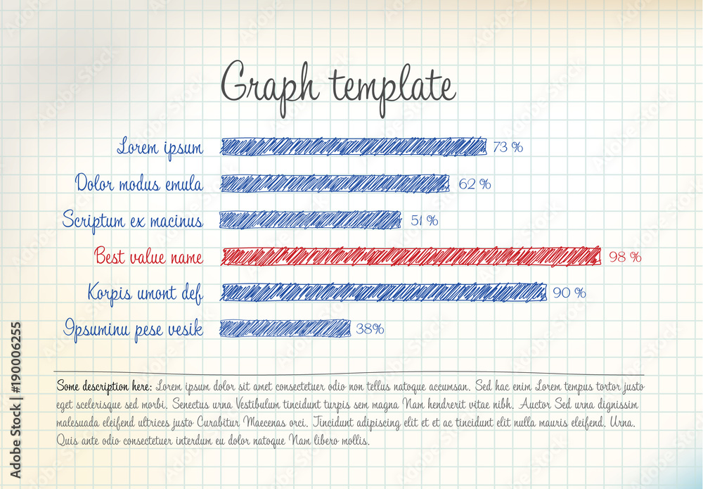 Aufkleber vector statistics handdrawn column horizontal graph template