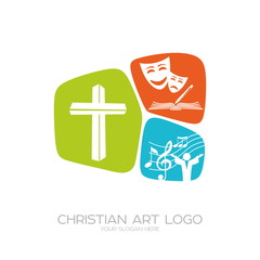 Fototapeta premium Logo of the Christian creative team performing theatrical productions, poems, musicals