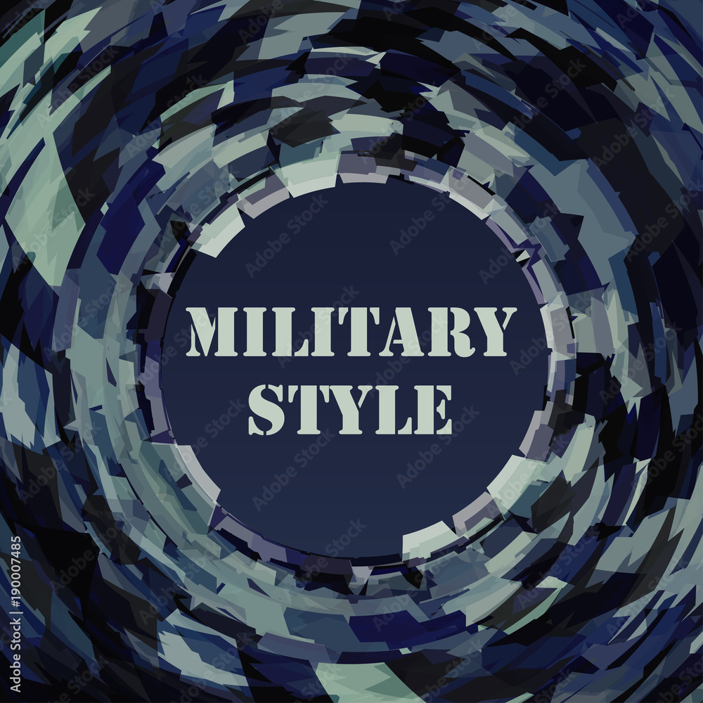 Poster abstract dark template in military style with circle. vector graphic pattern