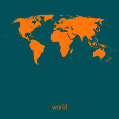 Simple map of the world. Vector