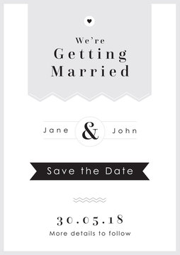 Save the Date Grey Tag theme