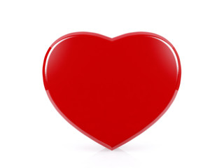 Red heart isolated on white background, 3D rendering
