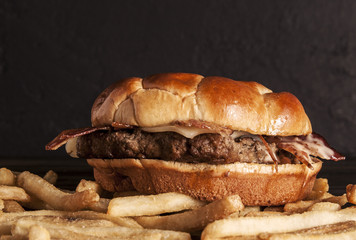 Bacon Swiss Hamburger and Fires