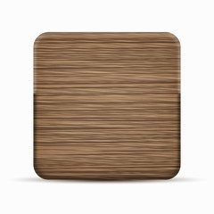 Vector modern wooden icon on white background.