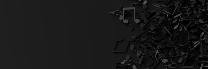 Obraz premium Nieskończone nuty, sztuka i muzyka renderowania 3d koncepcyjne tło