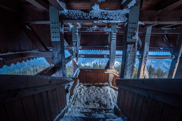 Frozen wooden tower