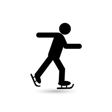 Skater black icon on white background. Vector illustration