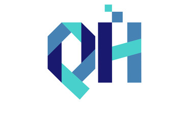 QH Digital Ribbon Letter Logo 