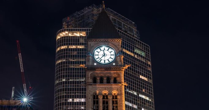 Clock Tower Gothic Architecture in Downtown Toronto