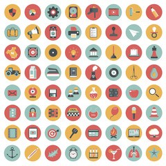 Icon set for websites and mobile applications. Universal set. Flat vector illustration