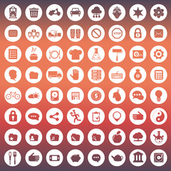 Icon set for mobile applications and websites. Flat vector illustration