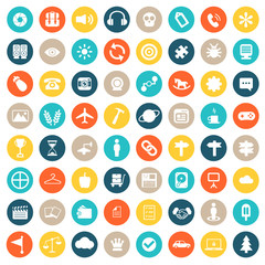 Universal icon set for websites and mobile applications. Flat vector illustration