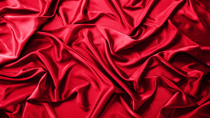 Texture of red silk satin