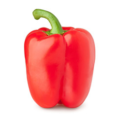 red sweet pepper, paprika, clipping path, isolated on white background