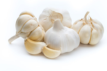 Garlic isolated on the white background.