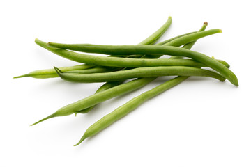 Green beans isolated on a white background.