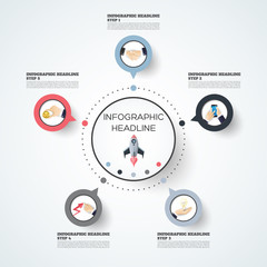 Business data visualization. Process chart. Abstract elements of graph, diagram with steps, options, parts or processes. Vector business template for presentation. Creative concept for infographic.