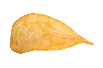 potato chips close-up on an isolated white background