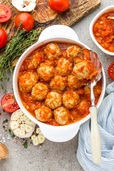 Meatballs in tomato sauce. Italian cuisine