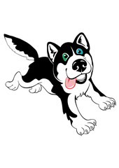 Cartoon dog husky