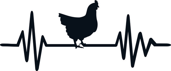 Hen frequence with hen silhouette