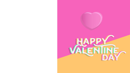 Happy valentine\'s day heart , greeting happy valentine day holiday , valentine day with color Pastels love