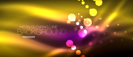 Obraz premium Circle abstract lights, neon glowing background