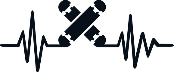Skateboard heartbeat line © Miceking