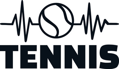 Tennis racket heartbeat line