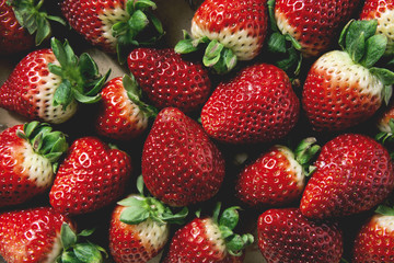 background of juicy ripe organic strawberries