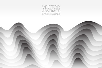 Vector abstract background. Layered effect backdrop. Minimalistic texture with wavy motif. Banner, flyer, cover template design.