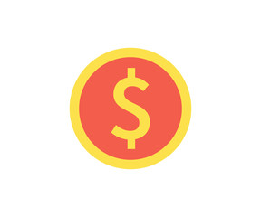 Coin icon. Vector illustration in flat minimalist style.