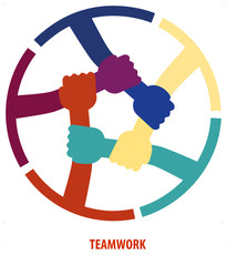 teamwork with hands