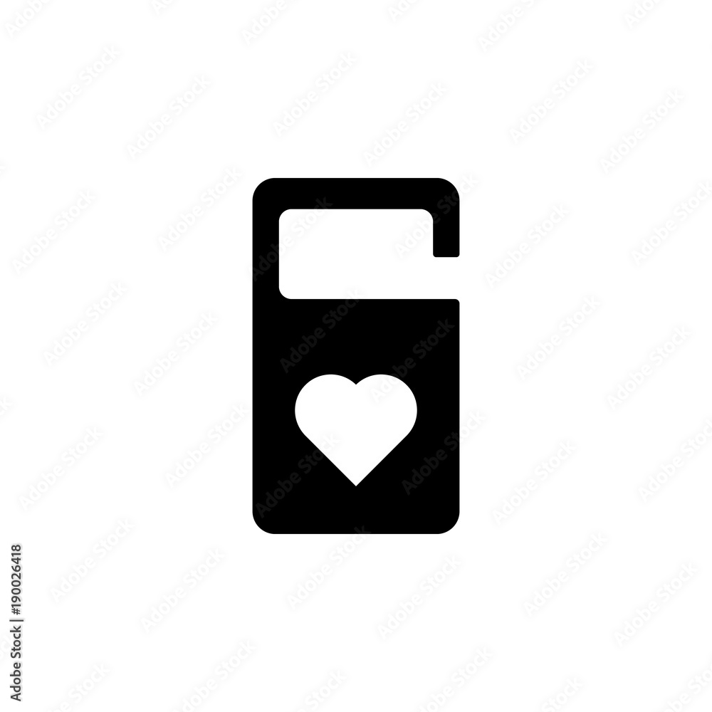 Poster hotel tag with heart icon. element of love for mobile concept and web apps. thin line icon for websi