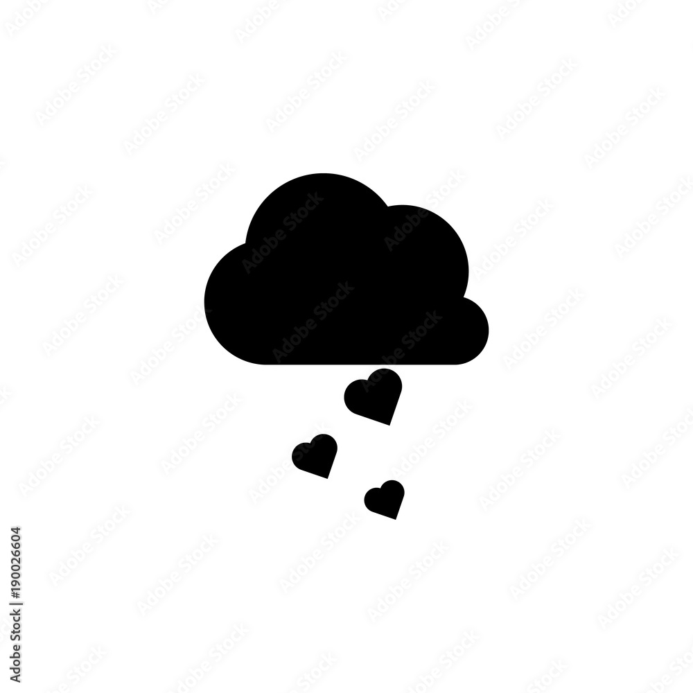 Poster cloud with a heart icon. element of love for mobile concept and web apps. thin line icon for website