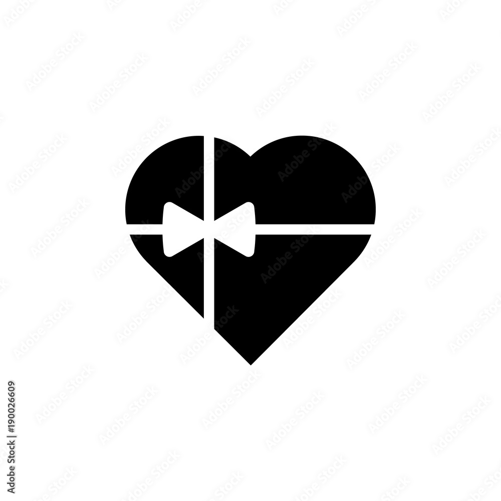 Poster chocolate box in the shape of heart icon. Element of love for mobile concept and web apps. Thin line  icon for website design and development, app development. Premium icon