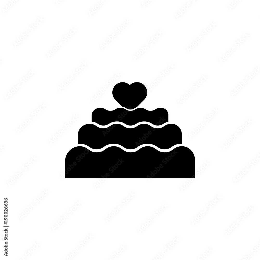 Poster cake with heart icon. element of love for mobile concept and web apps. thin line icon for website de