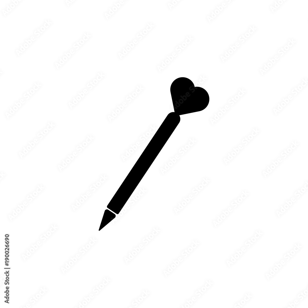Poster pen with heart icon. element of love for mobile concept and web apps. thin line icon for website des