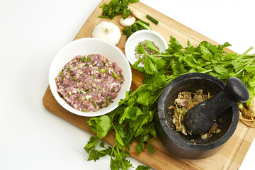 Thai food Pork soup ingredient