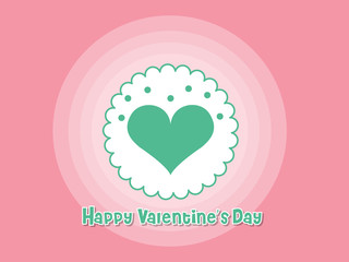 Happy Valentine's Day Love Symbol Heart On Color Background. holiday and decoration element. Vector illustration