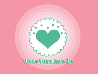 Happy Valentine's Day Love Symbol Heart On Color Background. holiday and decoration element. Vector illustration