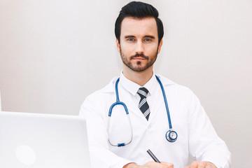 Fototapeta premium Doctor and stethoscope in hospital.healthcare and medicine