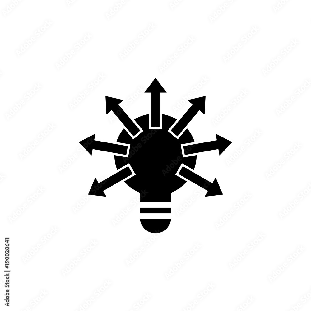 Poster bulb ideas and arrows icon. element of finance for mobile concept and web apps. illustration icon fo
